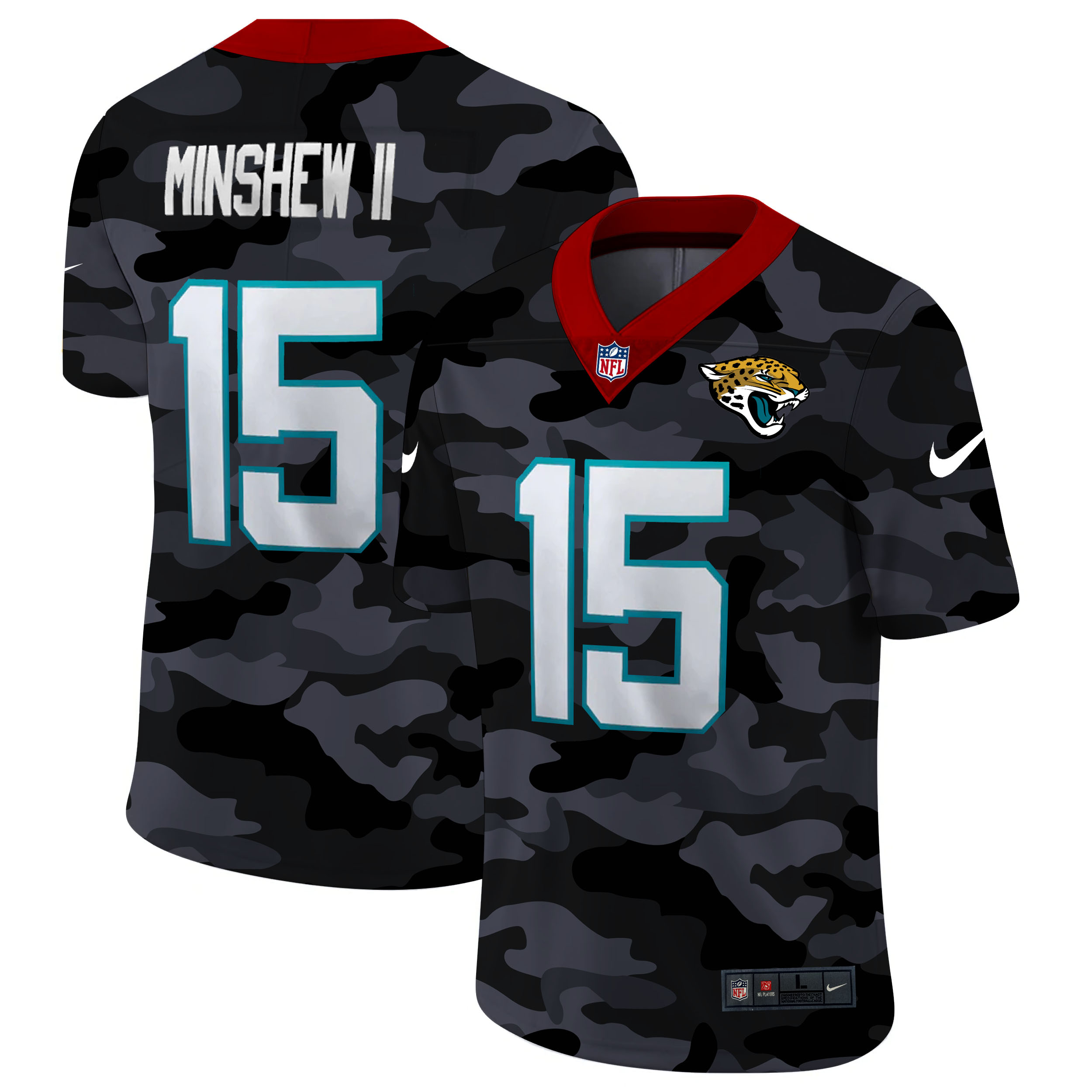 Men Nike Jacksonville Jaguars #15 Gardner Minshew II   2020 Black CAMO Vapor Untouchable Limited Stitched NFL Jersey